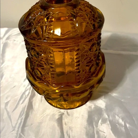 Indiana glass stars and bars fairy lamp amber glass Decorative - Picture 2 of 3